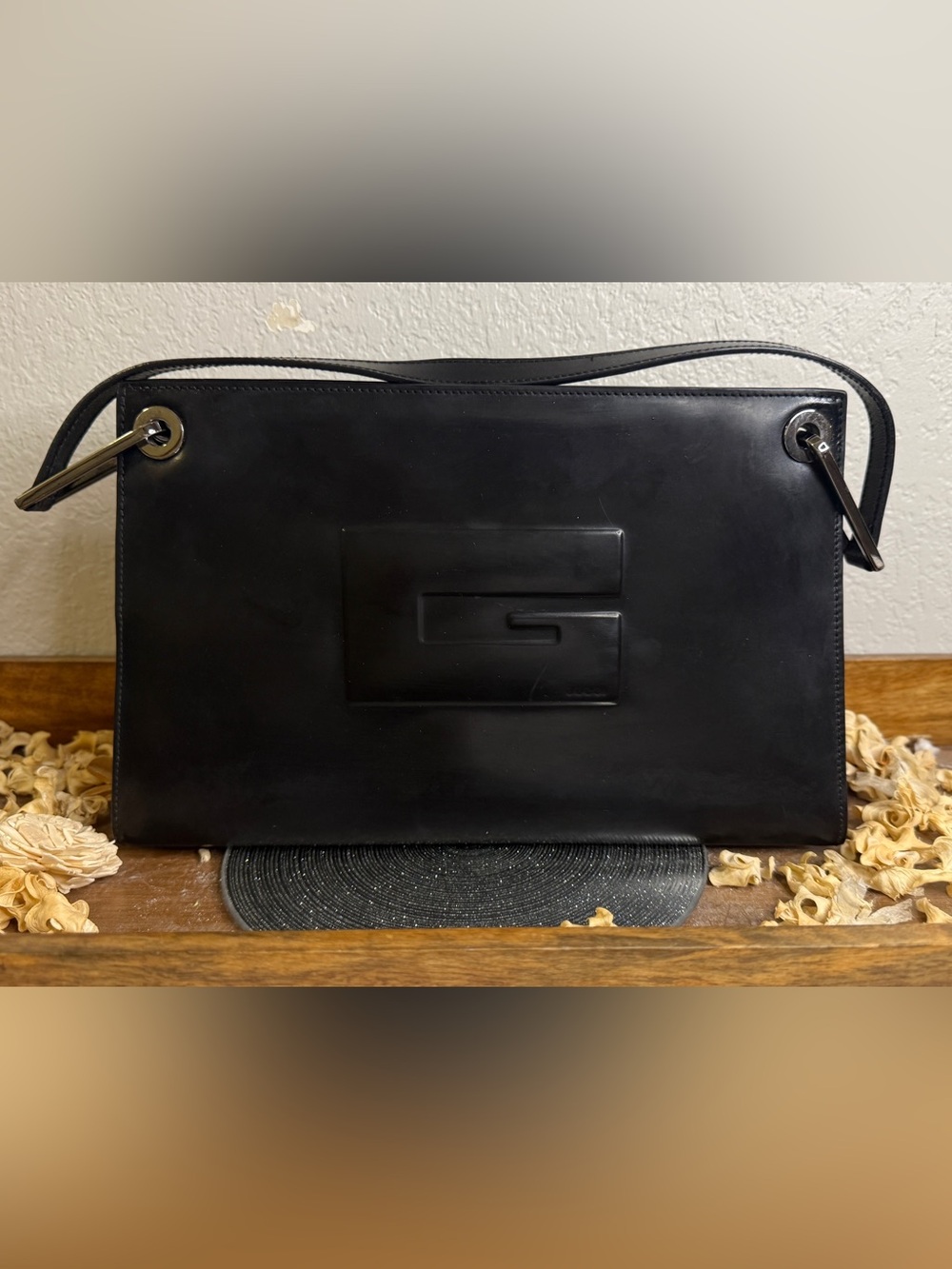 Vintage GUCCI Black Shoulder Bag with COA